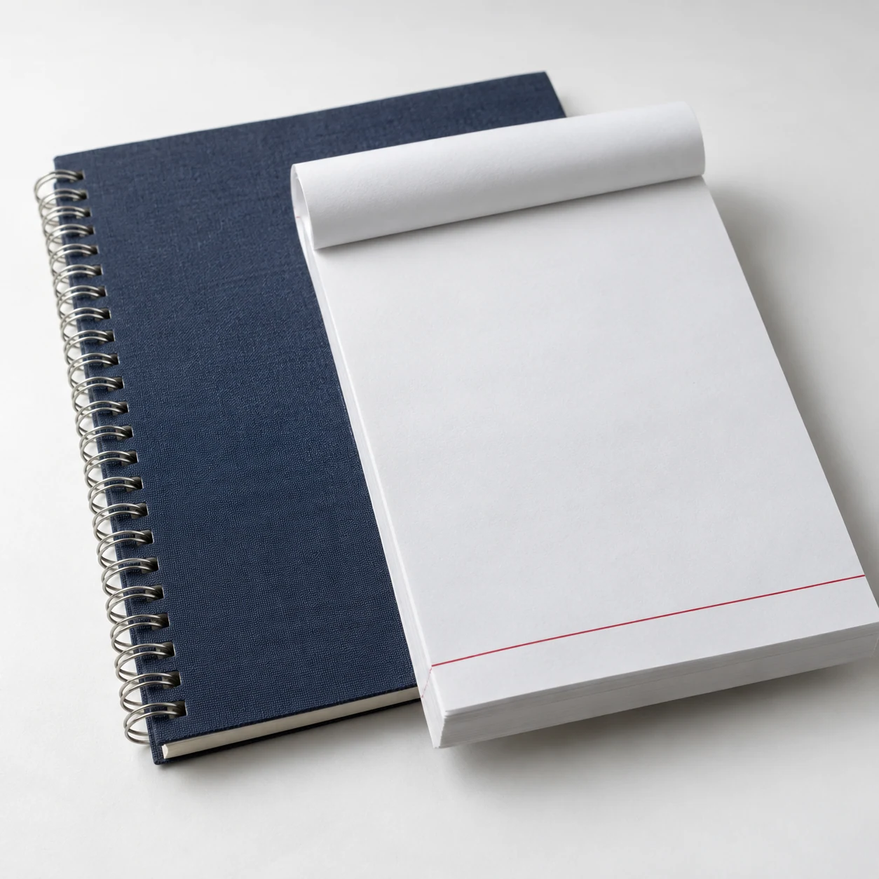 Esempio illustrativo di blocco per appunti e taccuino blu