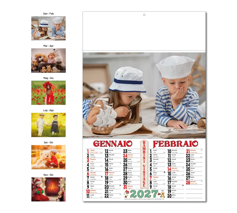 Calendario Bambini Vintage