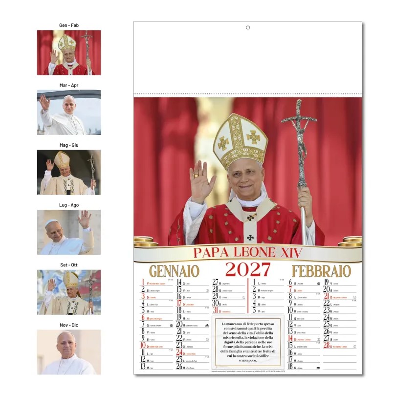 Calendario Illustrato Papa Leone XIV