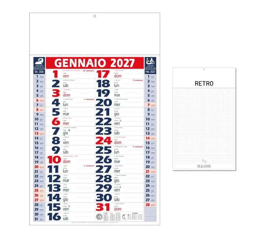 Calendario Olandese Bicolore Personalizzato