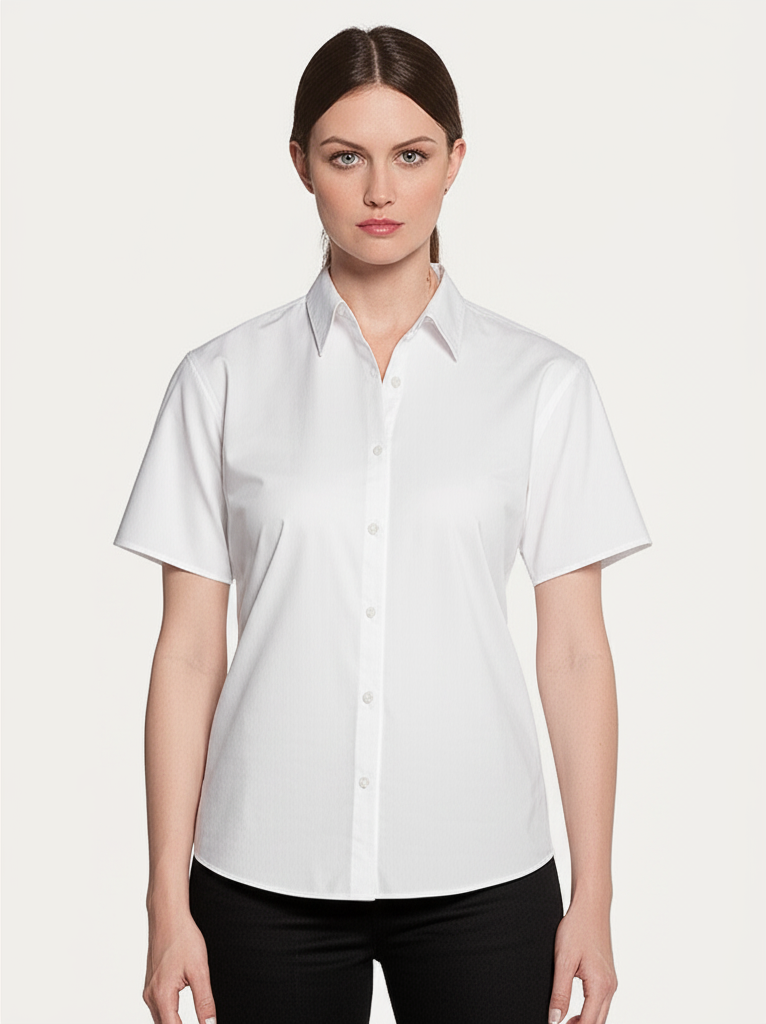 Camicia Donna Maniche Corte Popeline - Miniatura 3 (Grey)