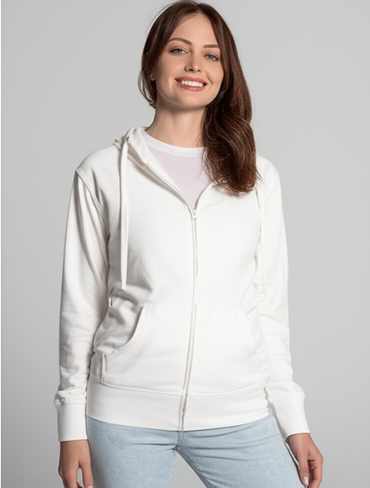 Felpa Donna Cappuccio Zip Leggera - Miniatura 3