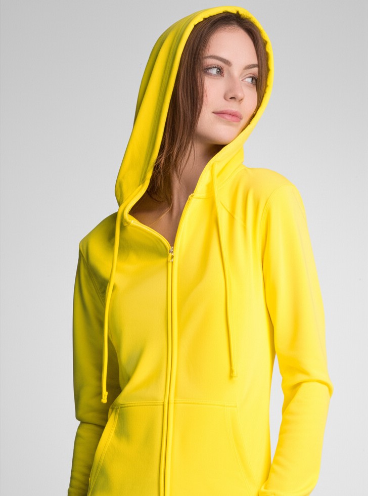 Felpa Donna Cappuccio Zip Leggera - Miniatura 4