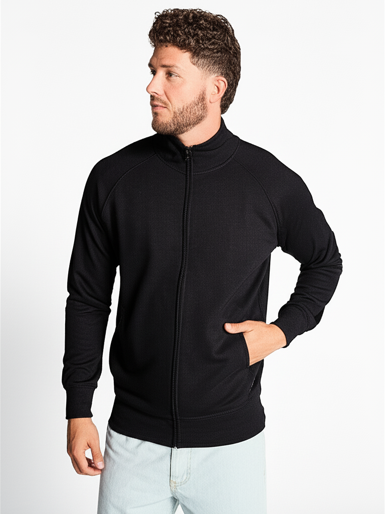 Felpa Unisex Zip Intera Leggera Premium - Miniatura 1