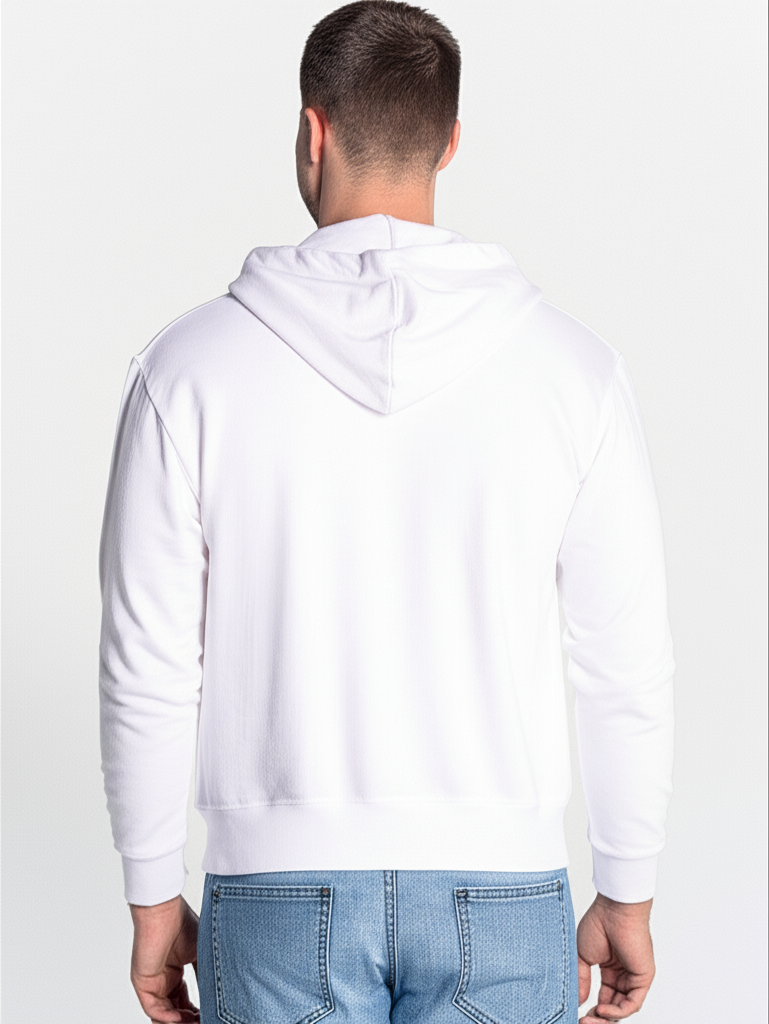 Felpa Uomo Cappuccio Zip Leggera - Miniatura 2