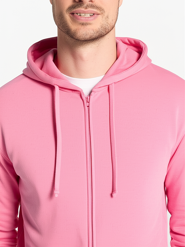 Felpa Uomo Cappuccio Zip Leggera - Miniatura 4