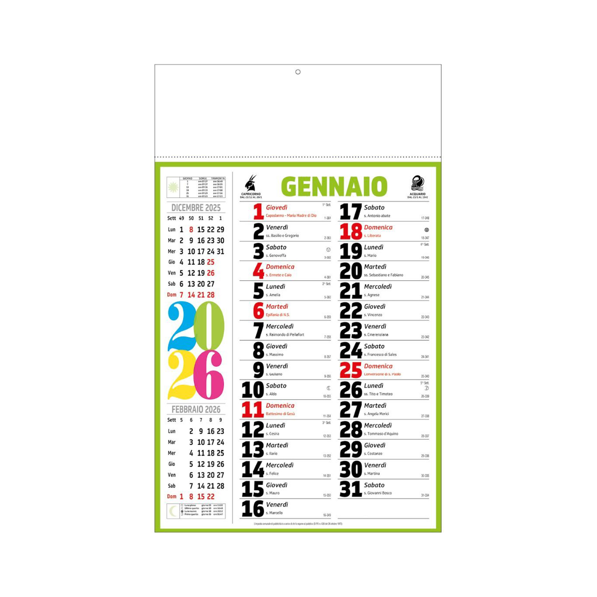 Calendario Olandese Multicolor / Svedese - Miniatura 2