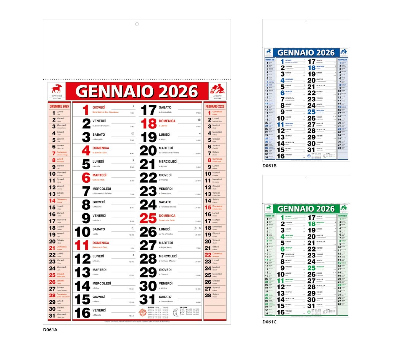 Calendario Olandese Small