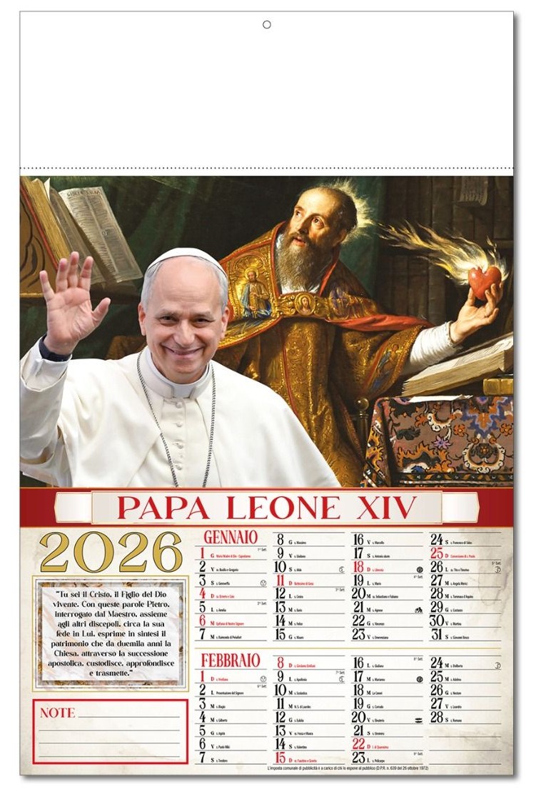Calendario Papa Leone XIV - Vista Principale