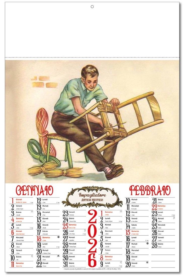 Calendario Antichi Mestieri - Vista Principale
