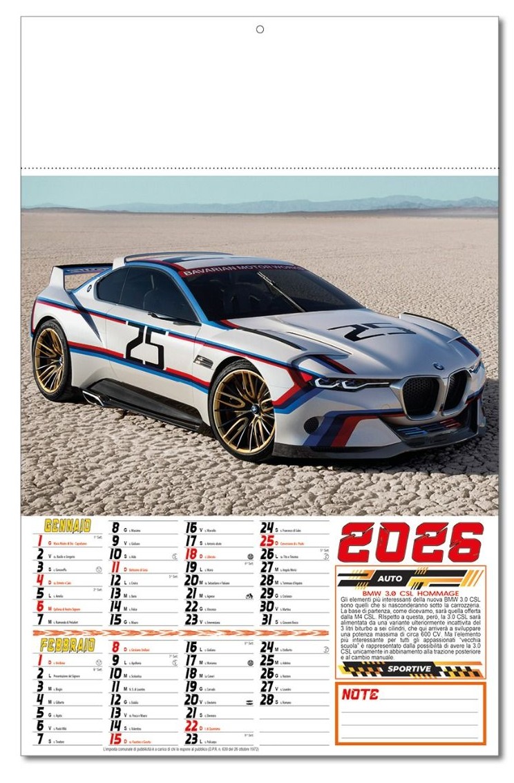 Calendario Auto Sportive - Vista Principale