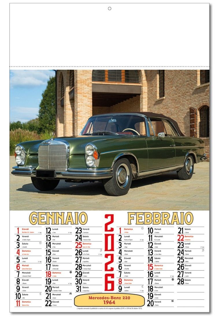 Calendario Auto D'Epoca - Vista Principale
