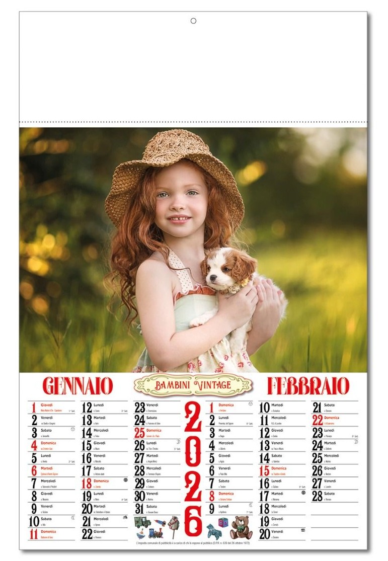 Calendario Bambini Vintage - Vista Principale