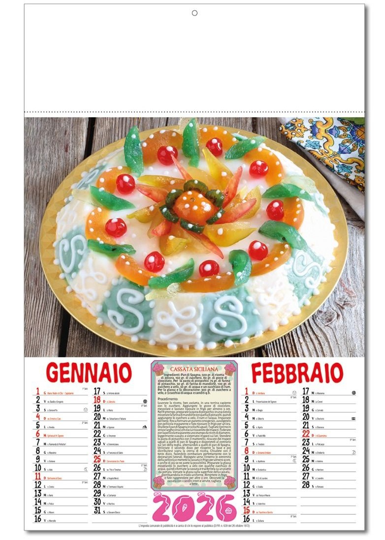 Calendario Facciamo i Dolci - Vista Principale