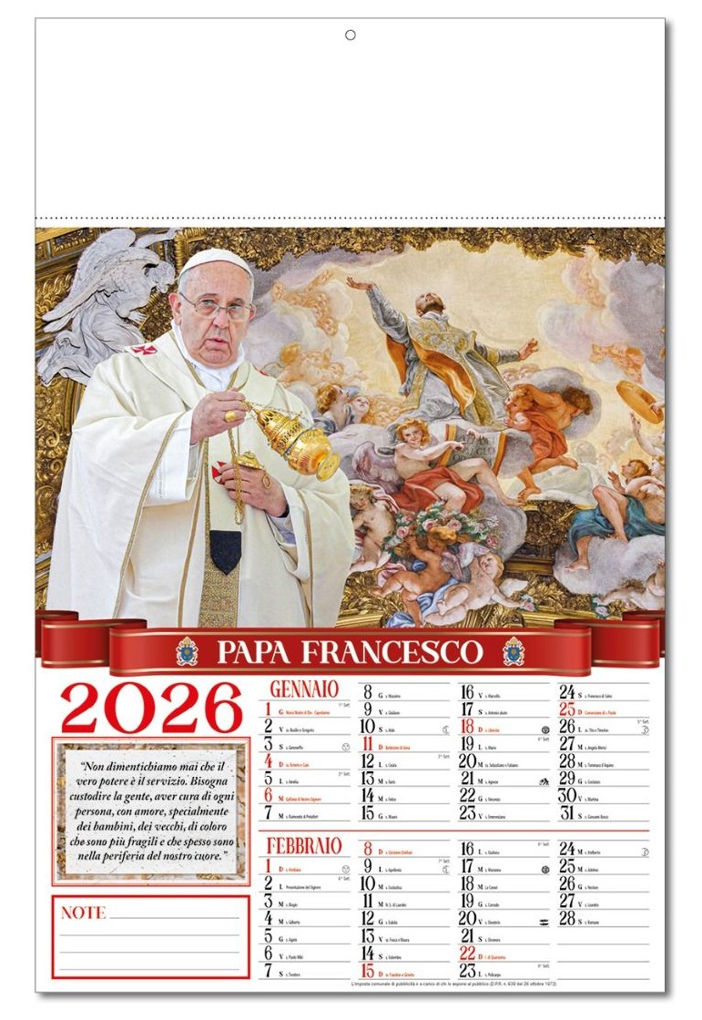 Calendario Papa Francesco - Vista Principale