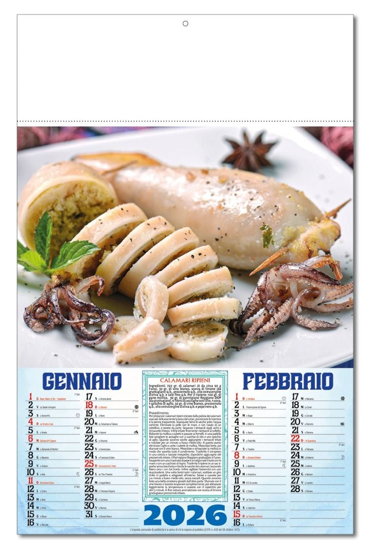 Calendario Gastronomia Pesce - Vista Principale