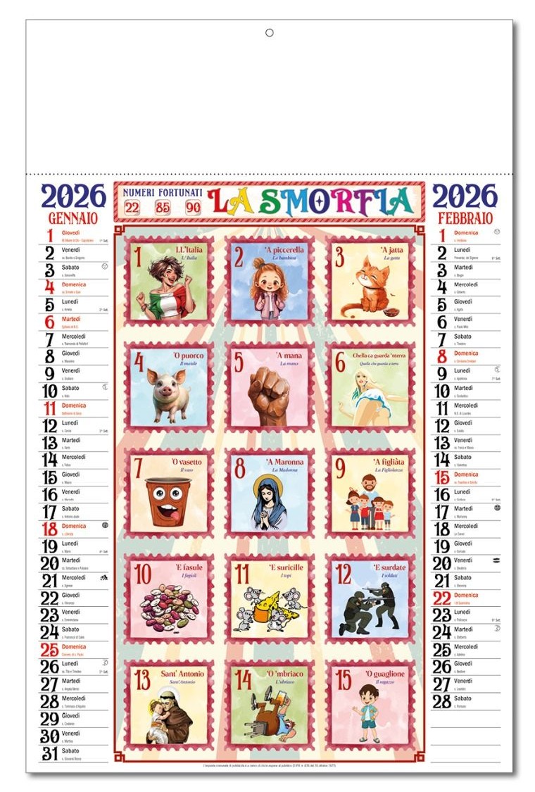 Calendario Smorfia - Vista Principale